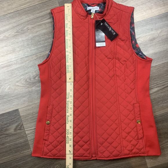Kim Rogers Red Vest  Full Zipped Pockets Lined Women’s Size Small New - Picture 4 of 5